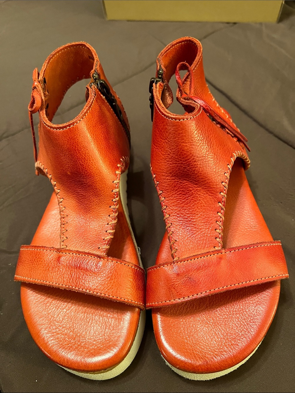 NWOT Bed Stu Women's Red Leather Open-Toe Sandals